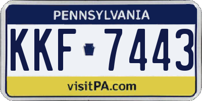 PA license plate KKF7443