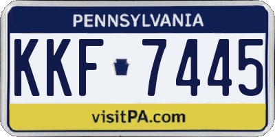 PA license plate KKF7445