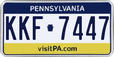 PA license plate KKF7447