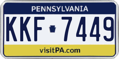 PA license plate KKF7449