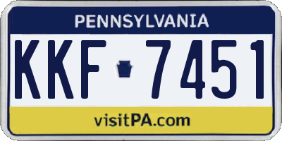 PA license plate KKF7451