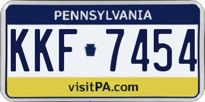 PA license plate KKF7454