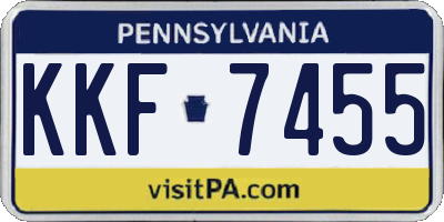 PA license plate KKF7455