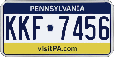 PA license plate KKF7456