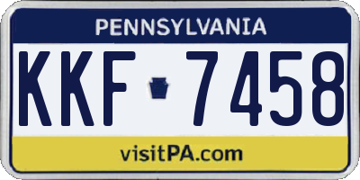 PA license plate KKF7458
