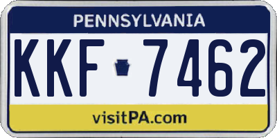 PA license plate KKF7462