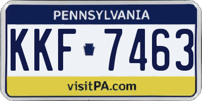 PA license plate KKF7463
