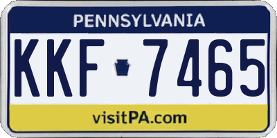 PA license plate KKF7465