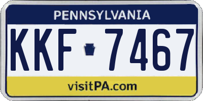 PA license plate KKF7467