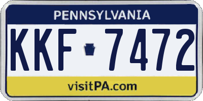PA license plate KKF7472