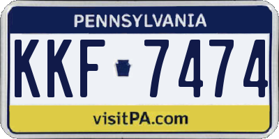 PA license plate KKF7474