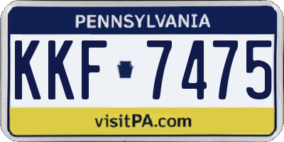 PA license plate KKF7475