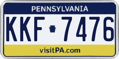 PA license plate KKF7476