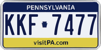 PA license plate KKF7477