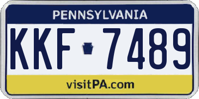 PA license plate KKF7489