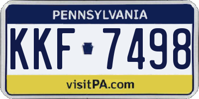 PA license plate KKF7498