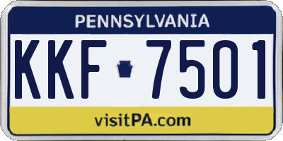PA license plate KKF7501