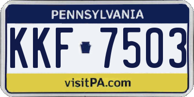 PA license plate KKF7503