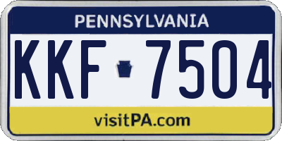PA license plate KKF7504