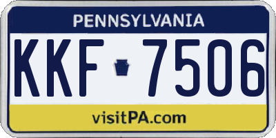 PA license plate KKF7506