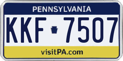 PA license plate KKF7507