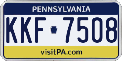 PA license plate KKF7508
