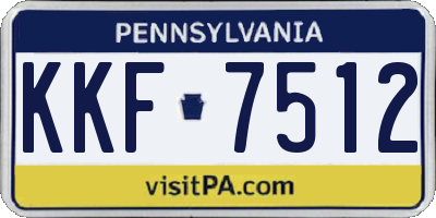 PA license plate KKF7512