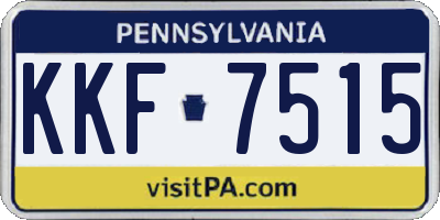 PA license plate KKF7515