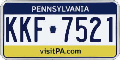 PA license plate KKF7521