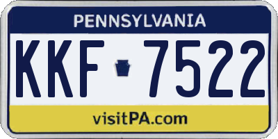 PA license plate KKF7522