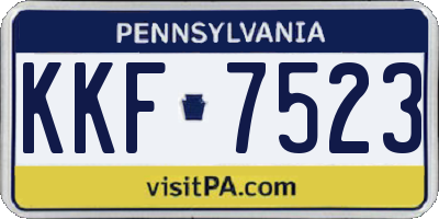 PA license plate KKF7523