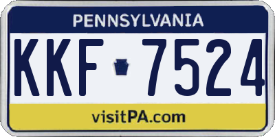 PA license plate KKF7524