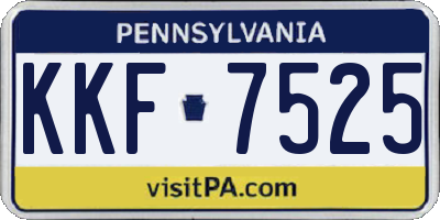 PA license plate KKF7525