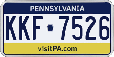 PA license plate KKF7526