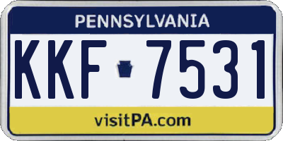 PA license plate KKF7531