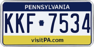 PA license plate KKF7534