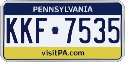 PA license plate KKF7535