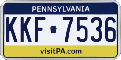 PA license plate KKF7536