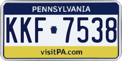 PA license plate KKF7538