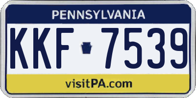 PA license plate KKF7539