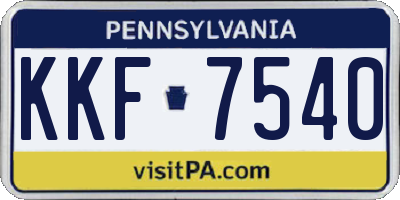 PA license plate KKF7540