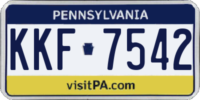 PA license plate KKF7542