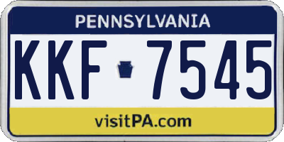 PA license plate KKF7545