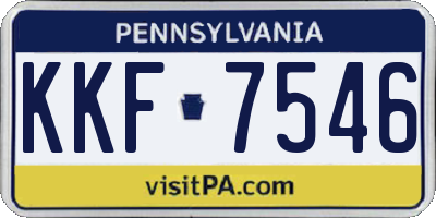 PA license plate KKF7546