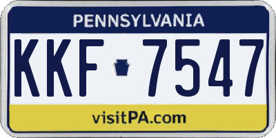 PA license plate KKF7547
