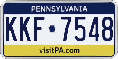 PA license plate KKF7548