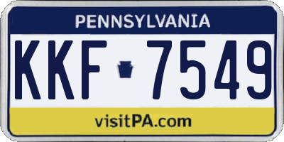 PA license plate KKF7549