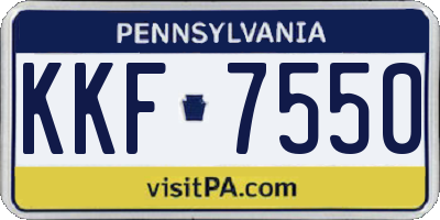 PA license plate KKF7550