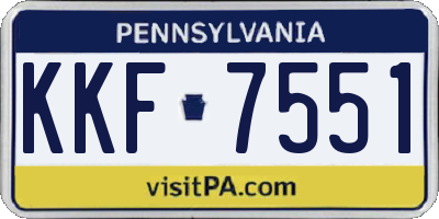 PA license plate KKF7551