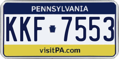 PA license plate KKF7553